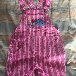 Vintage Pink Striped Kids Bles Clues Overalls